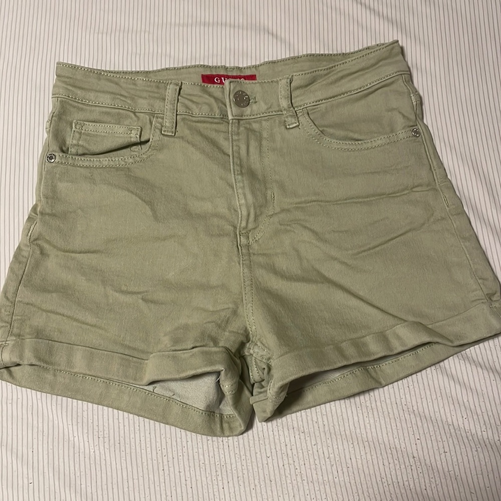 Guess soft green High waisted shorts